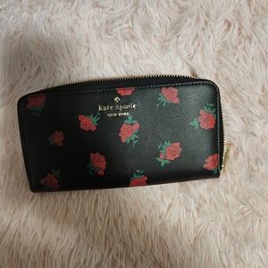 Kate Spade Black Floral Wallet